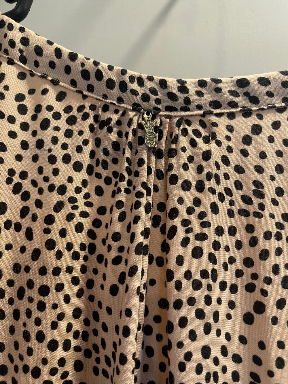 Beach Cold Romper Women's Long Sleeve Polka Dot shorts - Beige/Black size L - Picture 8 of 8